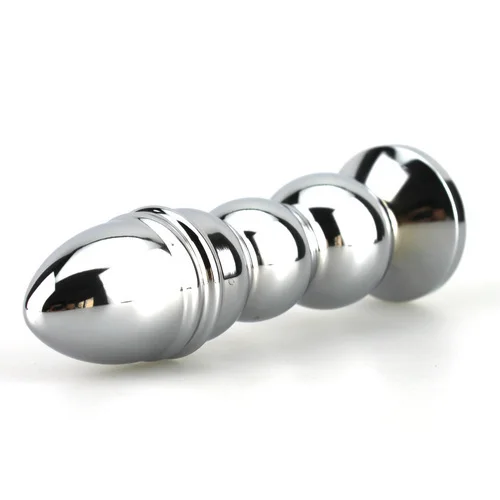 Анальная пробка 235 г большого размера металлическая украшенная драгоценными