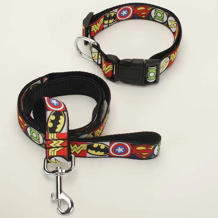 Новый 2 набора для поводка собаки и ошейника 1 дюйм Бэтмен/мститель/образец