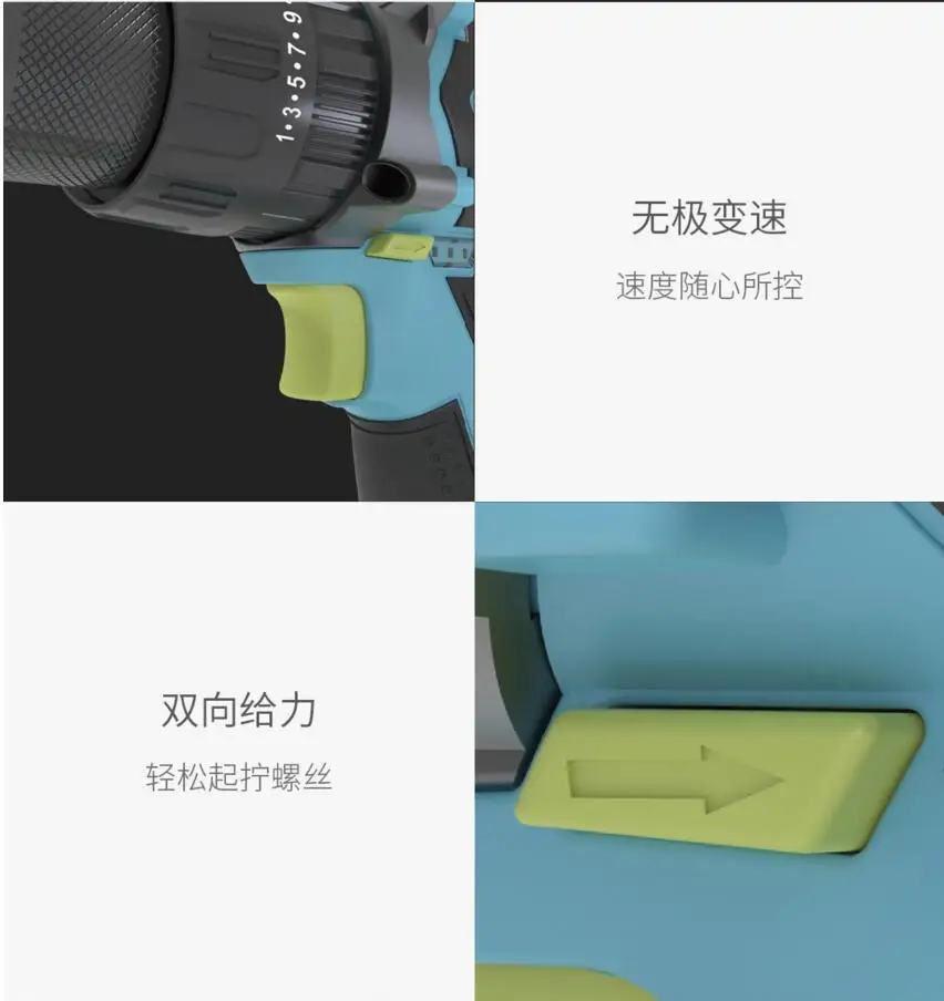 Xiaomi Mijia Tonfon Беспроводная электрическая дрель ударная мощность драйвер 12 В/20 в 2000 мАч 2 скорости вращения вперед и назад