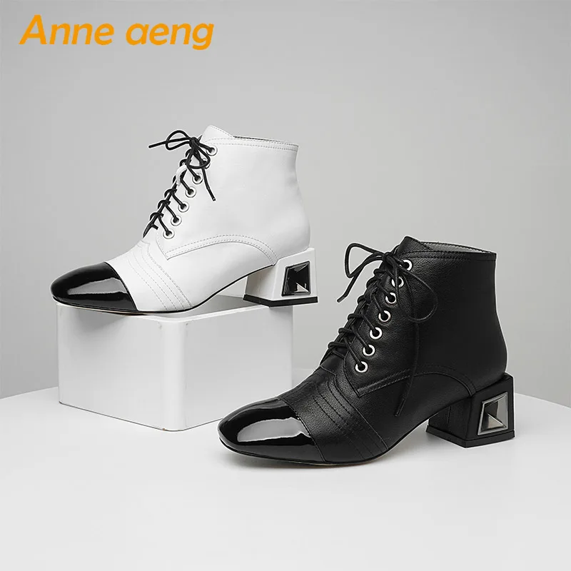 2018 г. Новые осенне зимние женские ботильоны из натуральной кожи пикантные