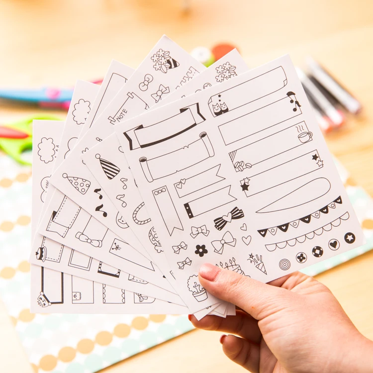 6 листов/лот бумажная наклейка-календарь &quotсделай сам&quot Скрапбукинг дневник