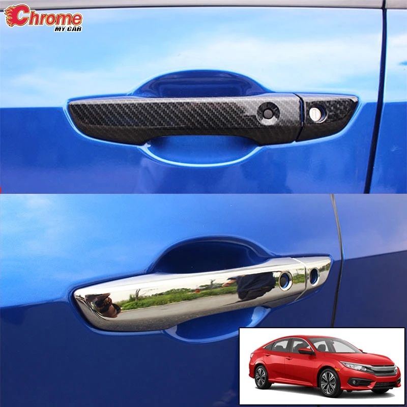 Накладка на дверную ручку для Honda Civic 2016 2017 2018 2019 2020 седан хэтчбек|Хромирование| |