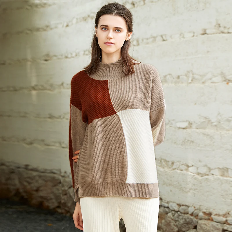 ZHILI 2018 New Autumn Winter Turtleneck Relaxed Cashmere Sweater | Женская одежда