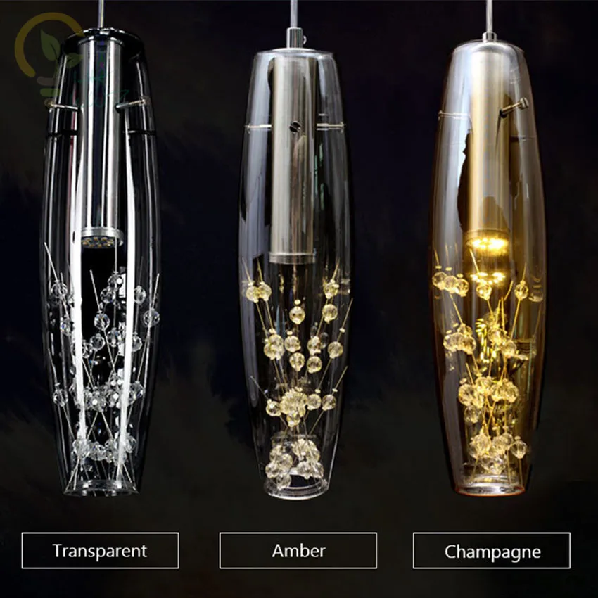 

AC110-220V European Crystal LED Pendant Lights Modern Creative Dining Room Pendant Lamp For Bedroom Bar Cafe Restaurant Hanglamp