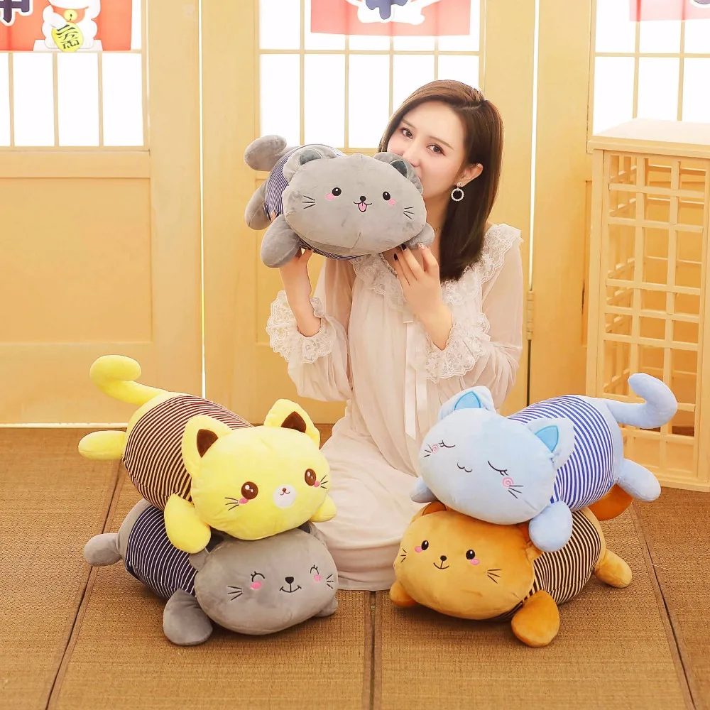 

Plush Cat Pillow With Blanket Stuffed Animals Soft Toys For Children Girls Birthday Sleeping Bedroom