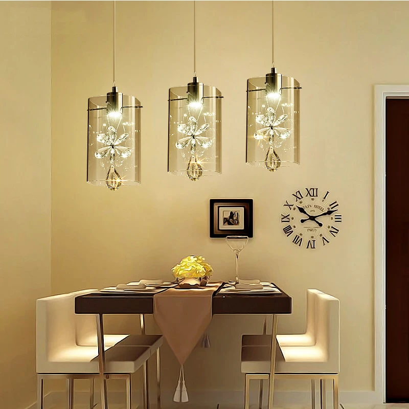 Подвесная лампа светодиодная в скандинавском стиле с кристаллами|pendant lighting glass