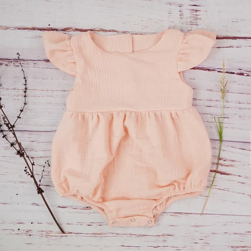 summer pink Осенняя одежда для маленьких девочек; хлопковый комбинезон с длинными рукавами для новорожденных; зимний льняной комбинезон; реквизит для фотосессии; Одежда для младенцев - Цвет: summer pink