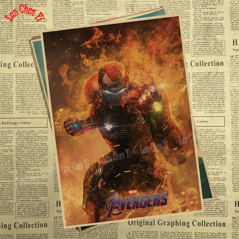 Темно-серый Крафт-постеры принты Мстители эндшпиль Америка Marvel фильм Искусство настенные картины для гостиной домашний декор - Цвет: Темно-серый