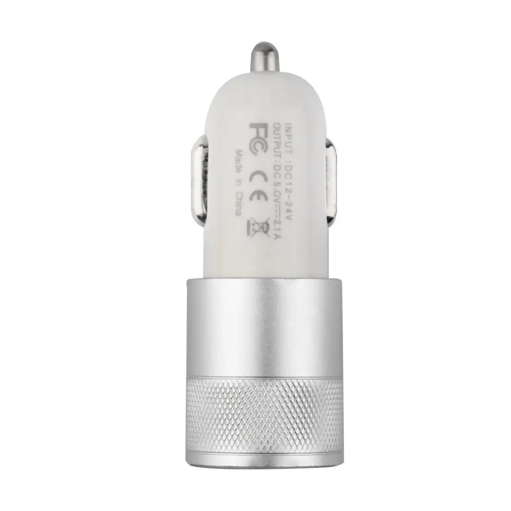 DC12 24V 2.1A 1.0A алюминиевый двойной usb порт USB универсальный автомобильный адаптер