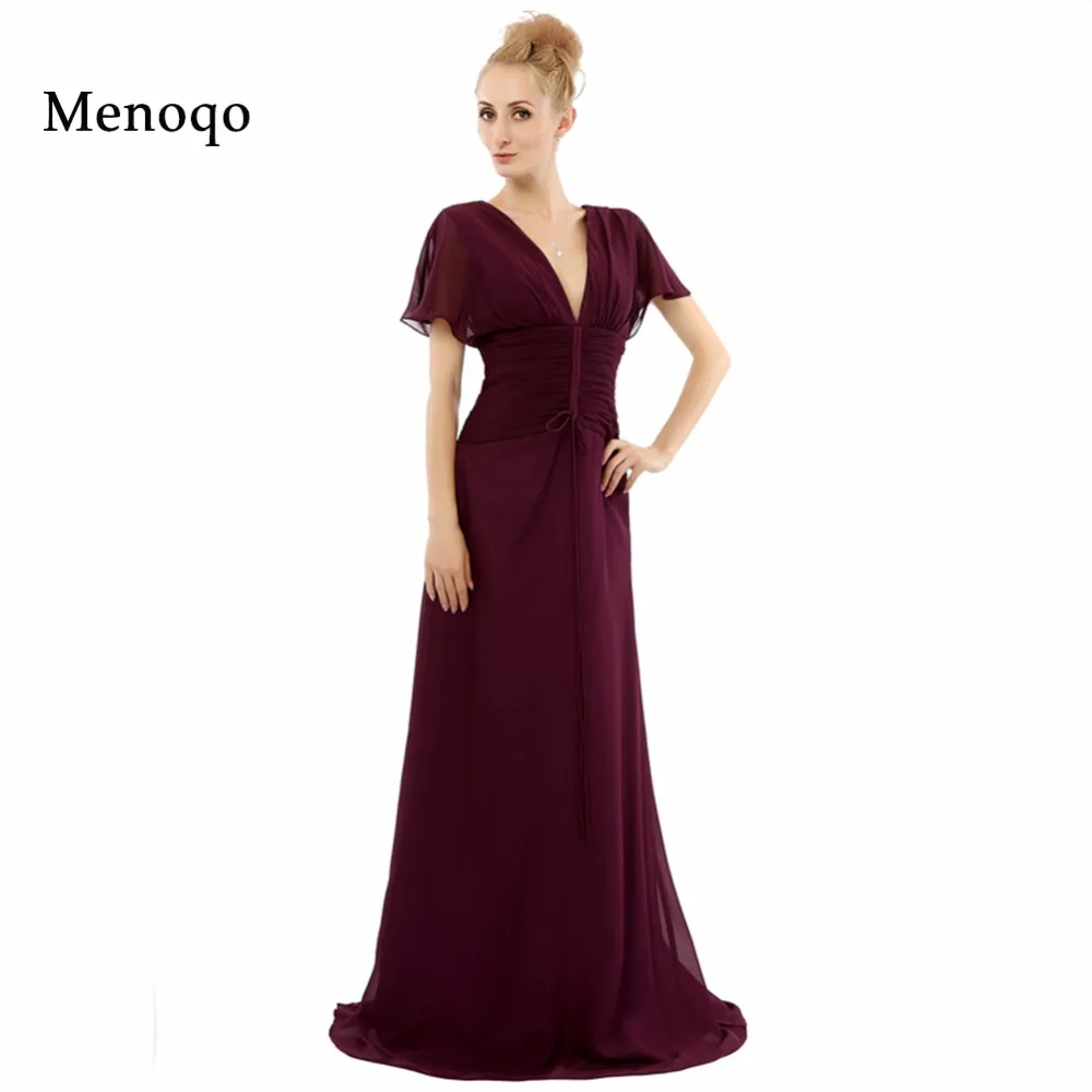Vestidos madre de la novia A line шифоновое платье с v образным вырезом и коротким рукавом