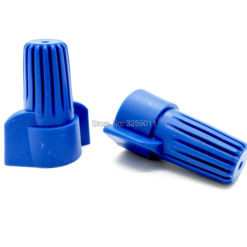 

50PCS Screw-On Winged Wire Connectors P 17 Blue Nylon Double Wings close end wire Cap terminal 14-6 AWG