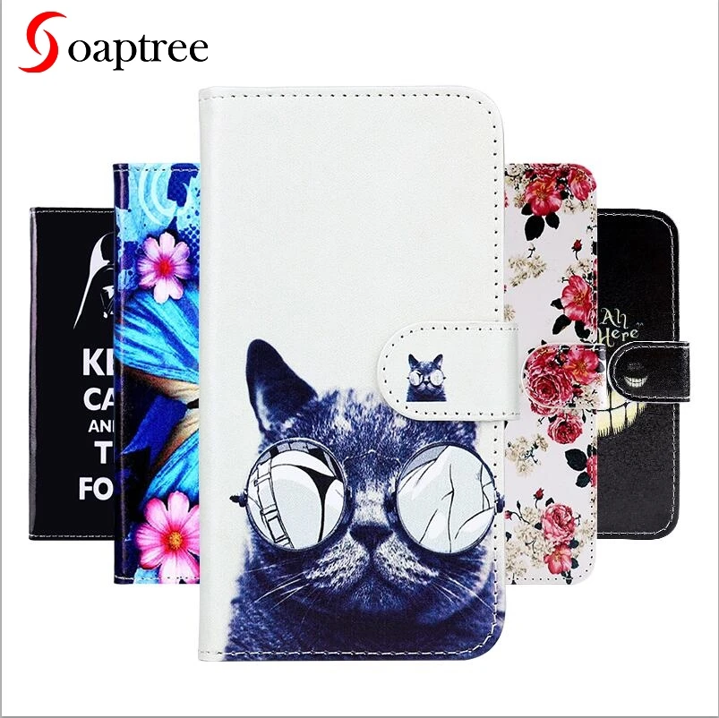 Кожаный чехол-книжка Soaptree для zte Axon 7 Mini L2 L5 L7 Plus Grand X4 GF3 T320 A2017 Z956, чехол-кошелек, раскрашенный вручную чехол из искусственной кожи