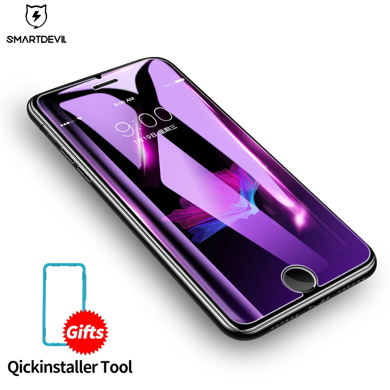 Закаленное стекло SmartDevil для iPhone X 6 6s Защита экрана Apple 7 8 Plus защита от синего света