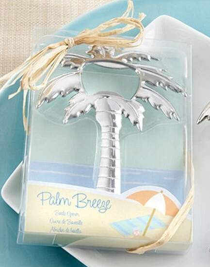 

"Palm Breeze" Chrome Palm Tree Bottle Opener 50PCS/LOT wedding bridal shower favor gift for men