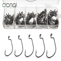 donql 50100pcs wide crank fishing hooks carbon steel offset fishhook 30 2 bass barbed carp fishing hook for soft worm lure