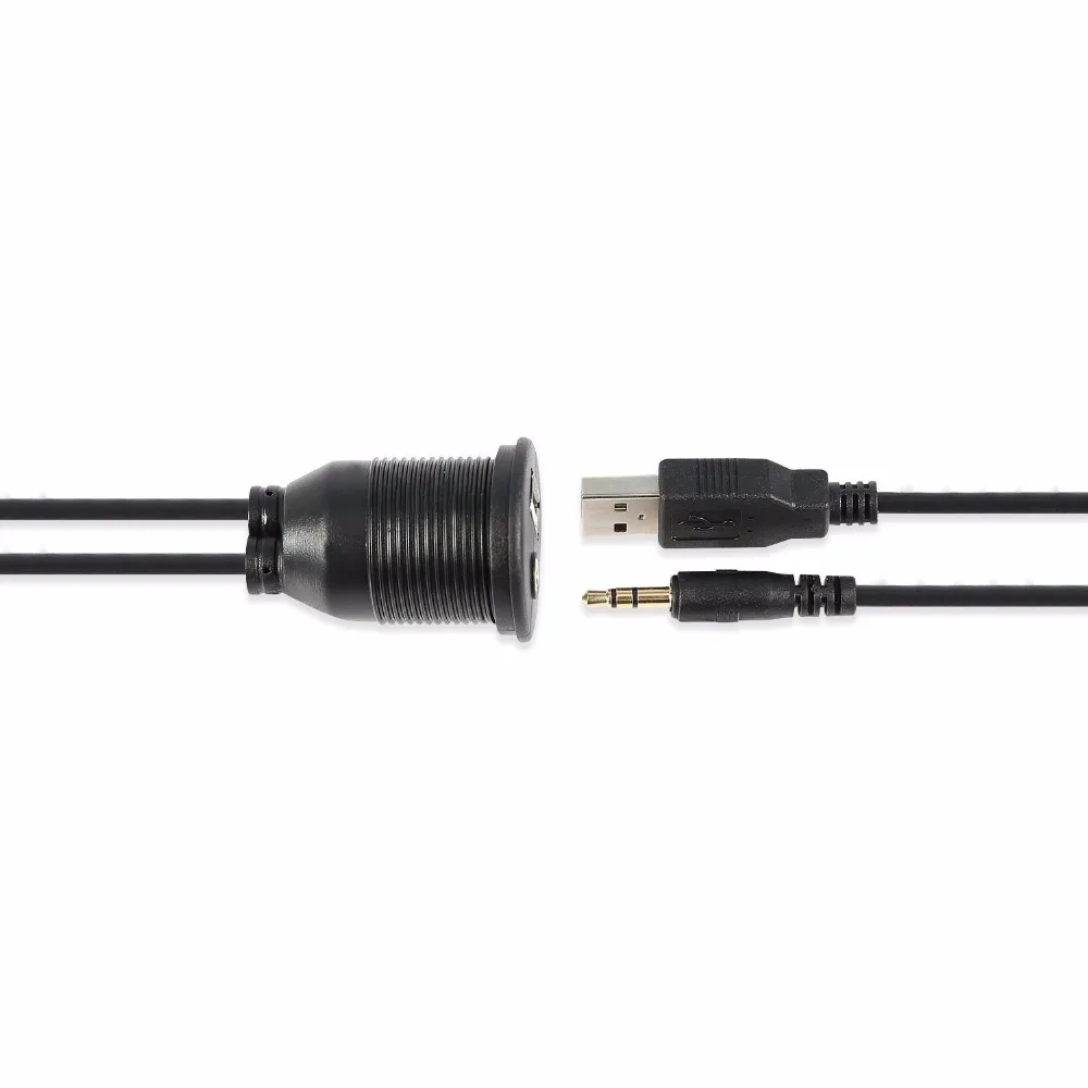 Автомобильный телефон USB и 3 5 мм AUX удлинитель с утопленным креплением 6 футов