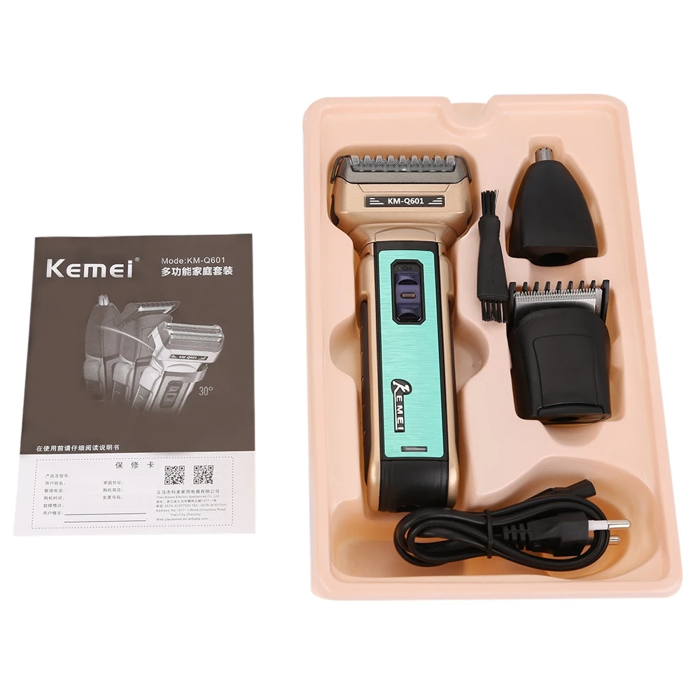 Kemei Portable Electric Shaver Hair Cutter Twin Blades Multi-function Nose Hairdressing Travel Use Safe Razor for Men | Красота и