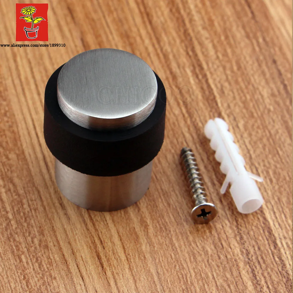 

CHICOO Top Selling Floor Mount Glass Door Security Protection Stainless Steel Door Stop Sling Door Stoppers With Rubber Ring
