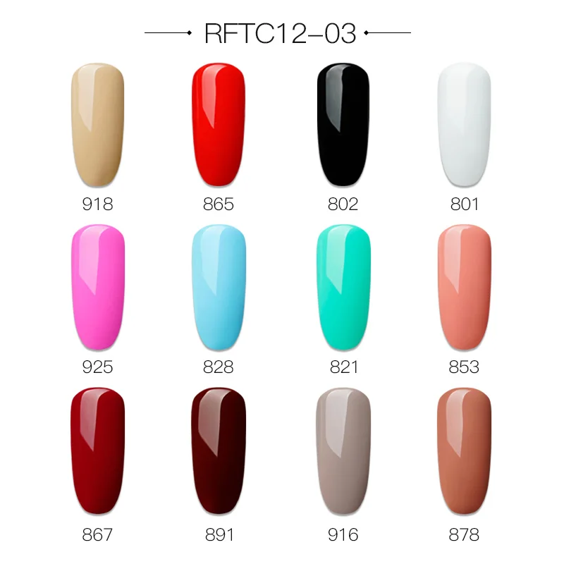 RFTC12-03 Розалинд набор гель-лаков для ногтей 12 шт./компл. живопись паук блестящий гель-Маникюр Набор Штамповка акриловый Фрезер для ногтей cо шлифовальными комплект Лаки все для маникюра - Цвет: RFTC12-03