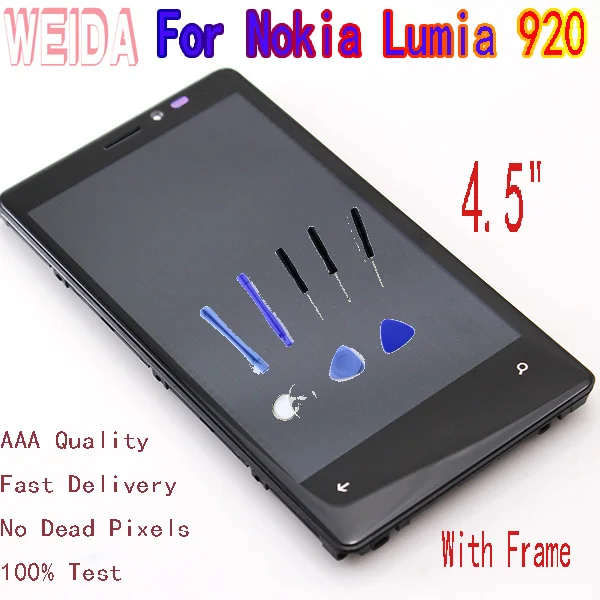 ЖК дисплей WEIDA 4 5 для Nokia Lumia 920 с сенсорным экраном и дигитайзером в сборе рамка