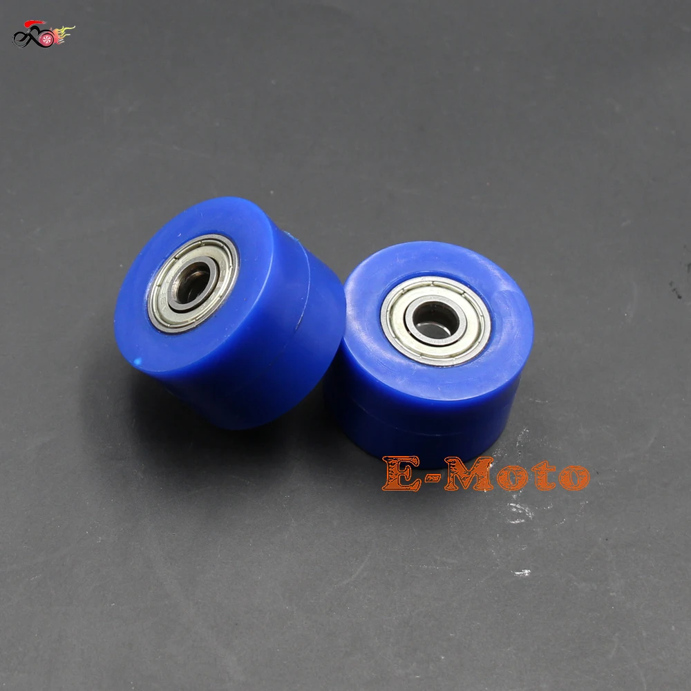 

Синий 8 мм Цепной натяжитель ролика шкив руководство для YZ РМЗ KLX CRF KX XR