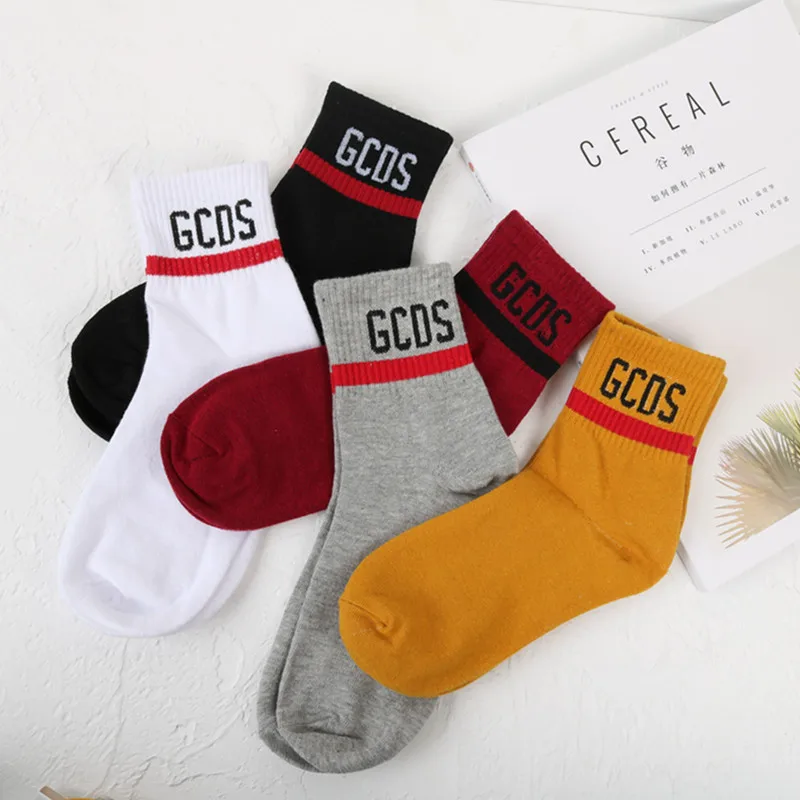 3 пар/лот) мужские и женские носки смешные носки Харадзюку GCDS хлопковые носки с буквенным принтом Kawaii женские носки каждодневные удобные белые черные