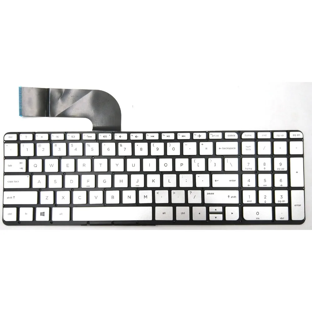 Клавиатура для ноутбука HP Envy 15-K227CL 15-K233CA 15-K253CA 15-K257CA 15-K258CA серебристая без рамки с