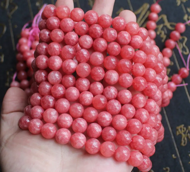 Ручная работа Rhodonite Color Jad круглые бусины 15 дюймов оптовая продажа для DIY ювелирных