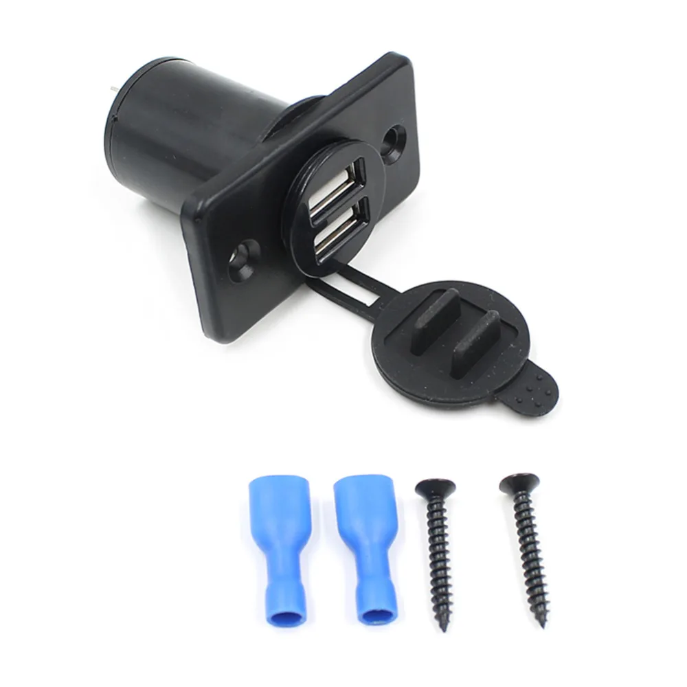 Автомобильный мотоциклетный Водонепроницаемый двойной USB-прикуриватель