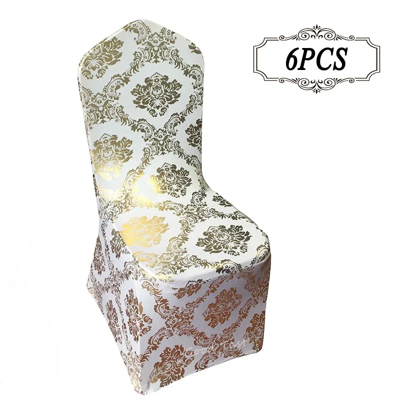 Новинка 6 шт./упак. спандекс лайкра бронзирующие золотые металлические чехлы на