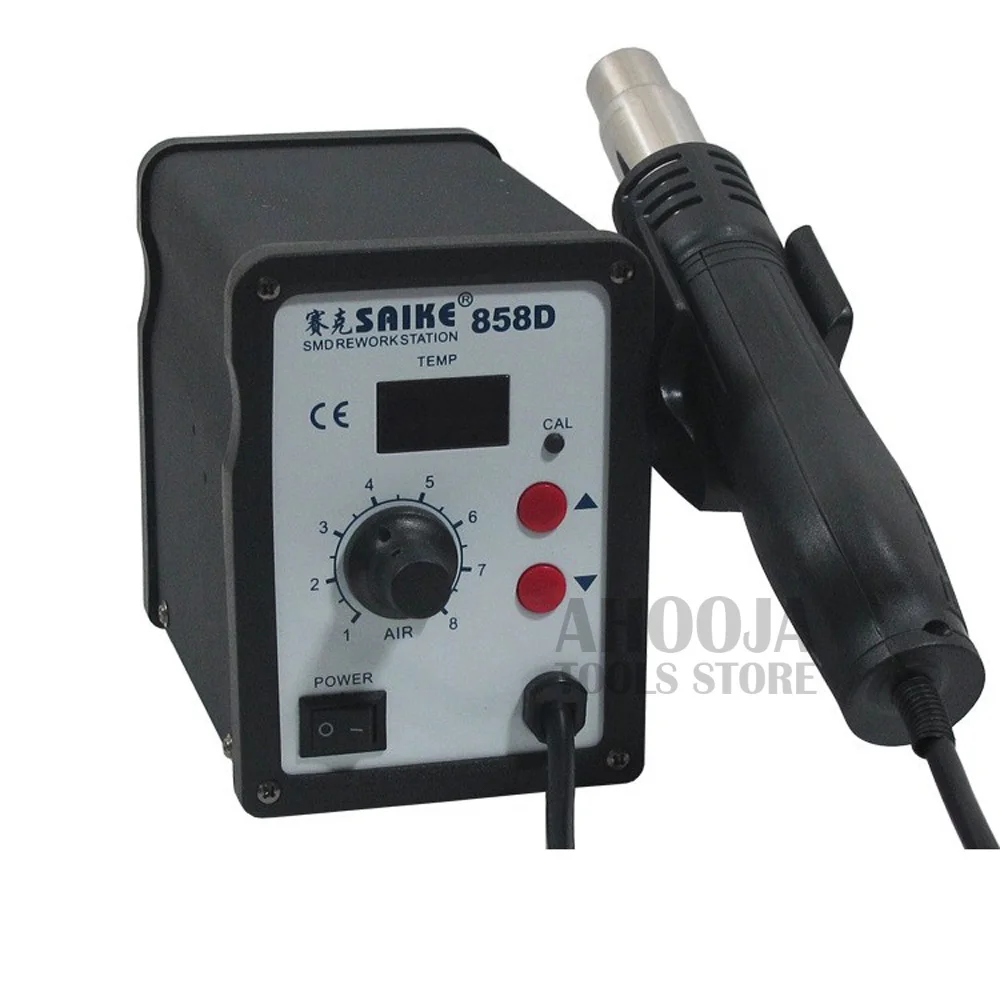 Станция паяльная SAIKE 858D со светодиодным цифровым дисплеем бессвинцовая 700