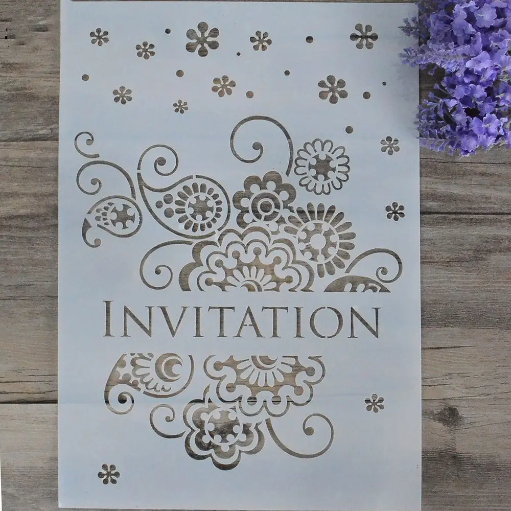 Трафарет сделай сам с английским кружевом и цветочным рисунком трафареты для