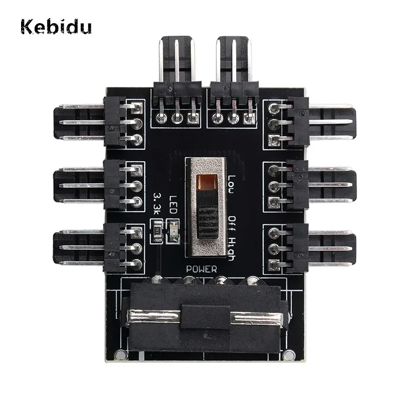 Kebidu черный ПК от 1 до 8 4Pin Molex охладитель охлаждающий разветвитель для кулера