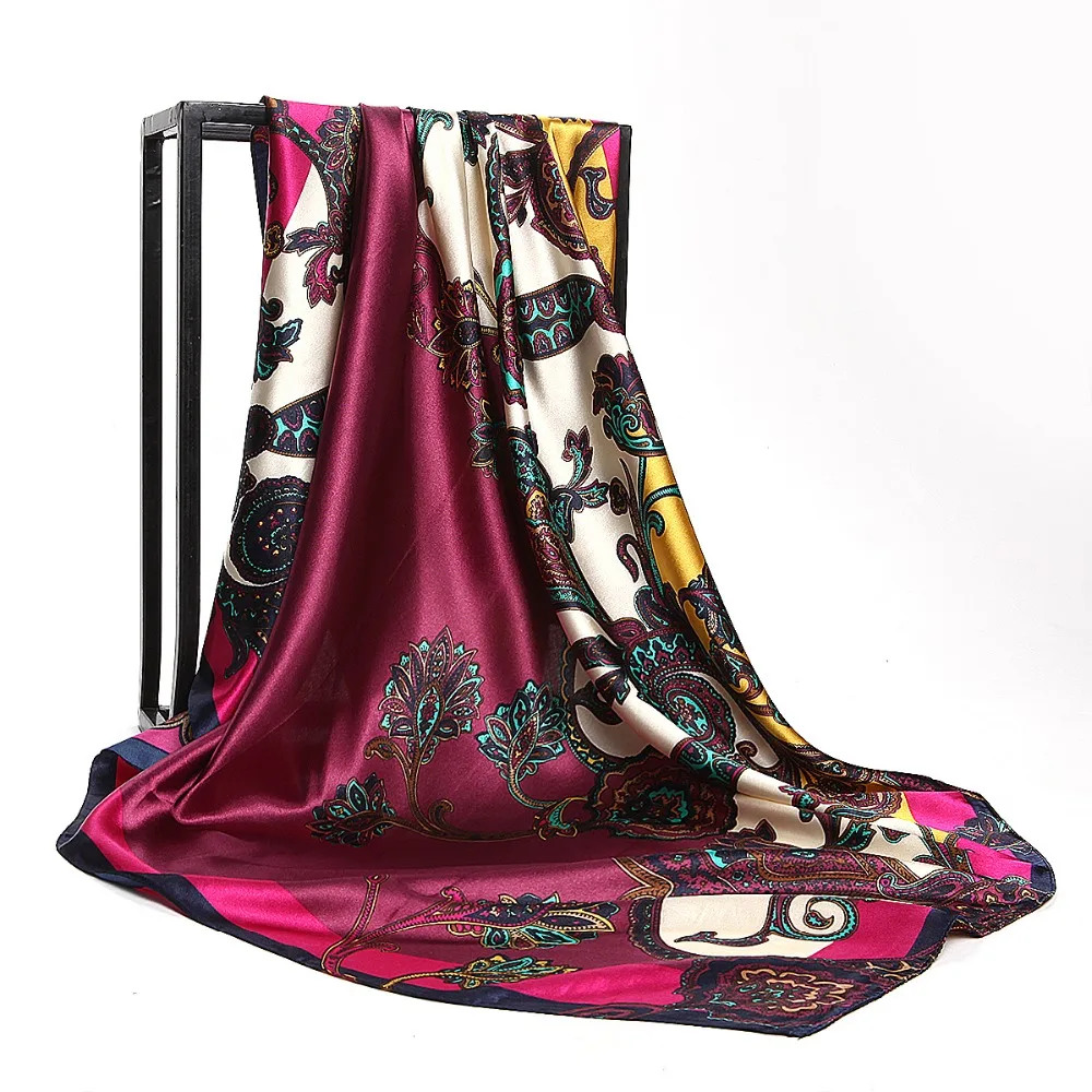scarf Mulberry Long Winter Silk Scarf Spring Autumn Printed Shawls for Women Lady Girl Mother's Day gift 90cm*90cm GH24 | Дом и сад