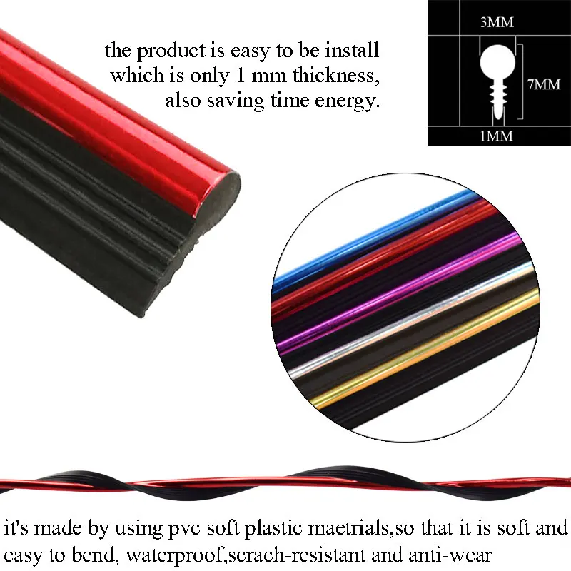 Автомобильный стайлинг 3 м украшение для авто наклейка нитка чехол Dacia Renault Saab Skoda