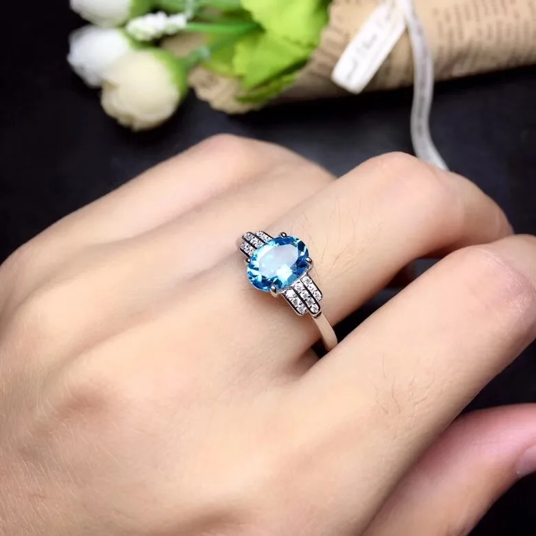 Uloveido кольцо с натуральным топазом новейший дизайн серебро 925 пробы очень