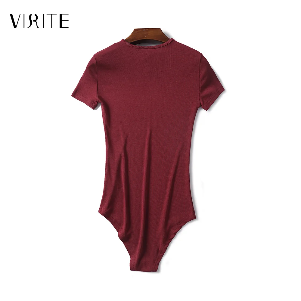 Женский трикотажный комбинезон viite эластичный с коротким рукавом|Боди| |