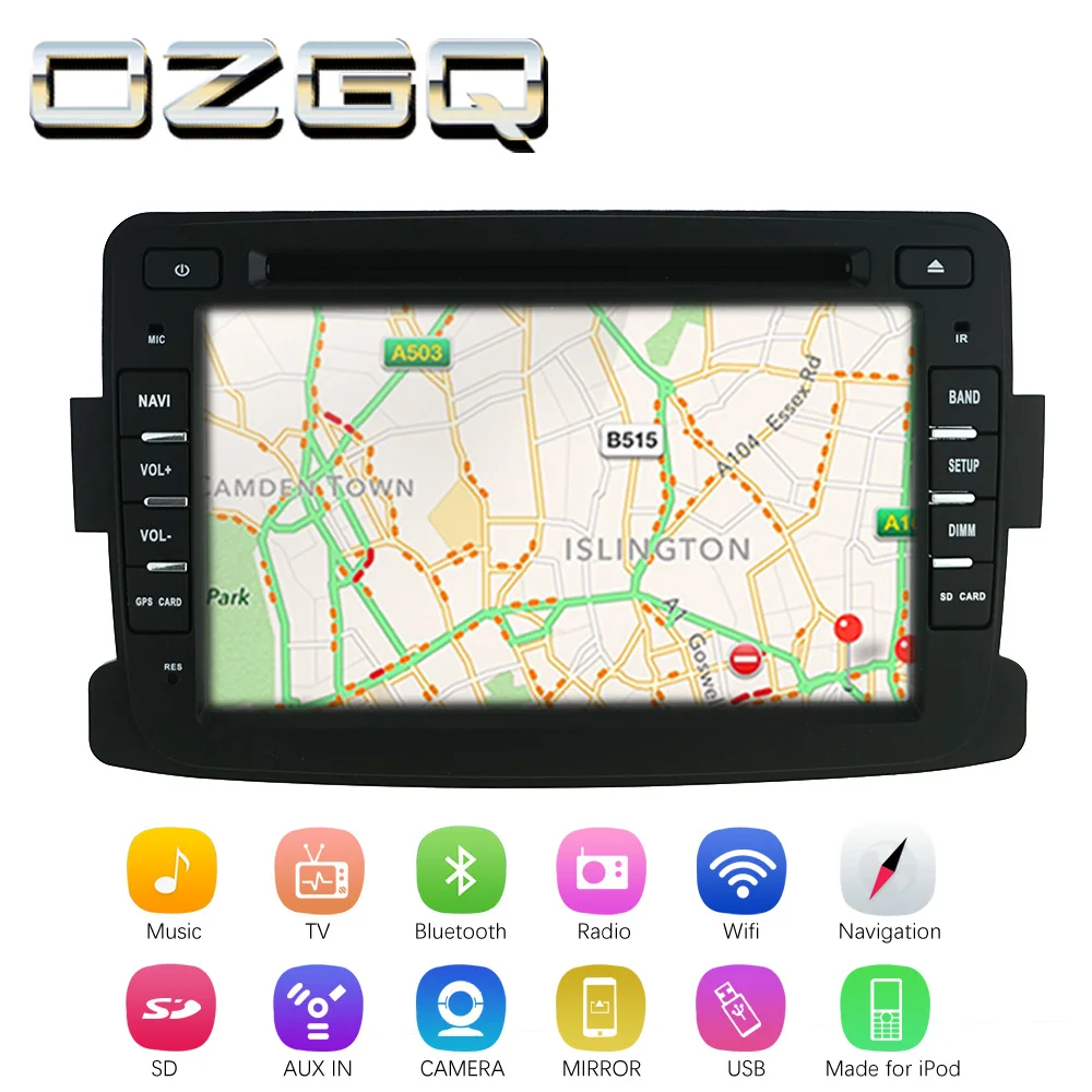 OZGQ Android 7 1 автомобильный dvd плеер для Renault Kwid 2015 2018 экран Авто GPS навигация Bluetooth