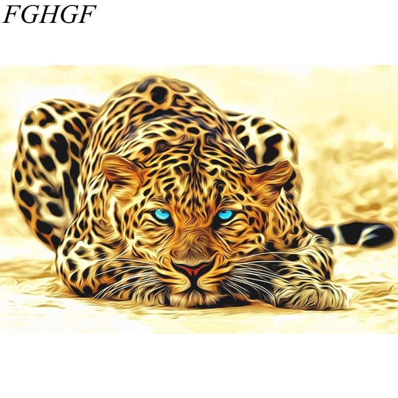 Fghgf живопись по номерам раскраски домашнего декора Холст Тигры модульная