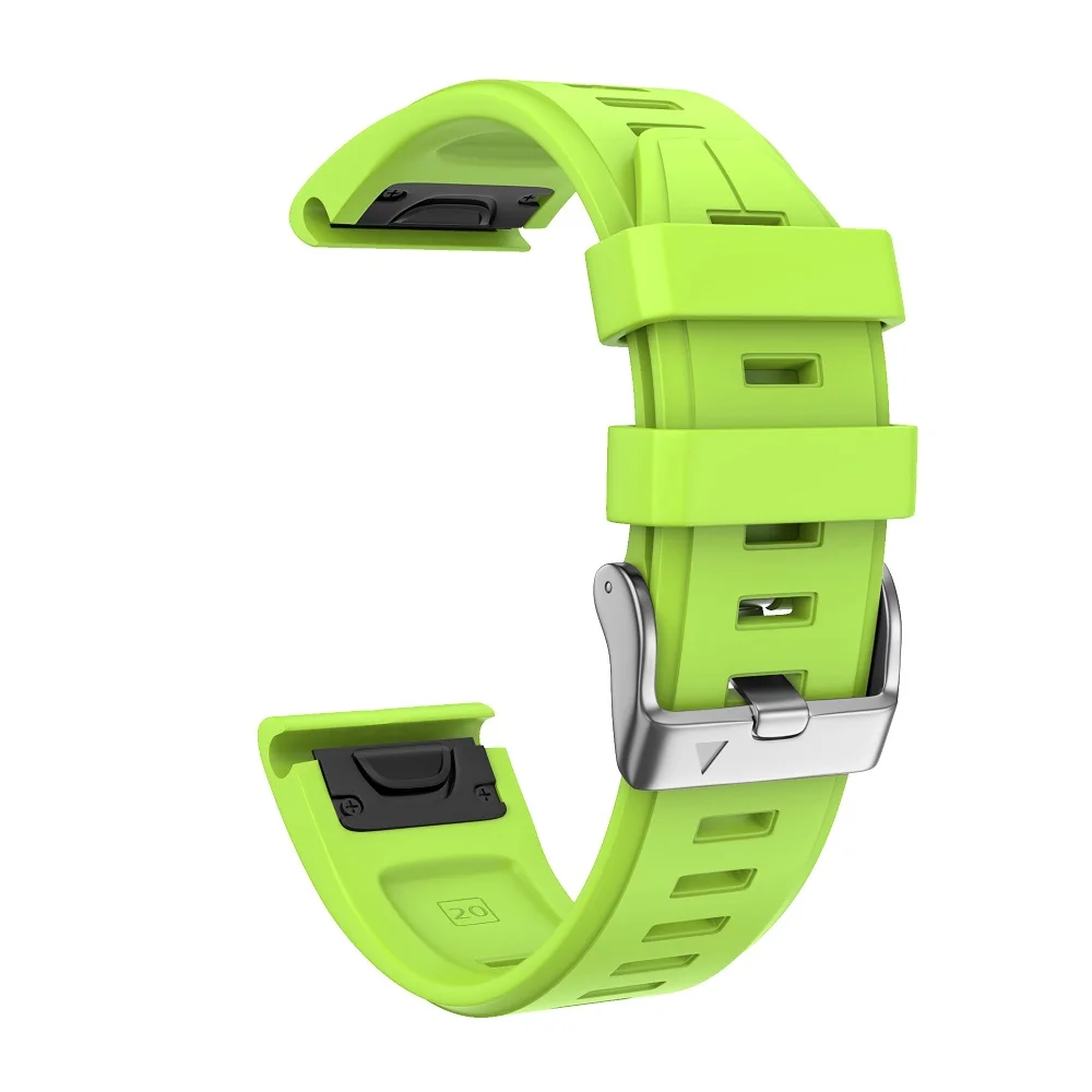 green 20 мм Ширина мягкий силиконовый быстросъемный ремешок для Garmin Fenix 5S полосы легко подходят браслет для Garmin Fenix 6 S/6 S Pro/5S Plus - Цвет ремешка: green