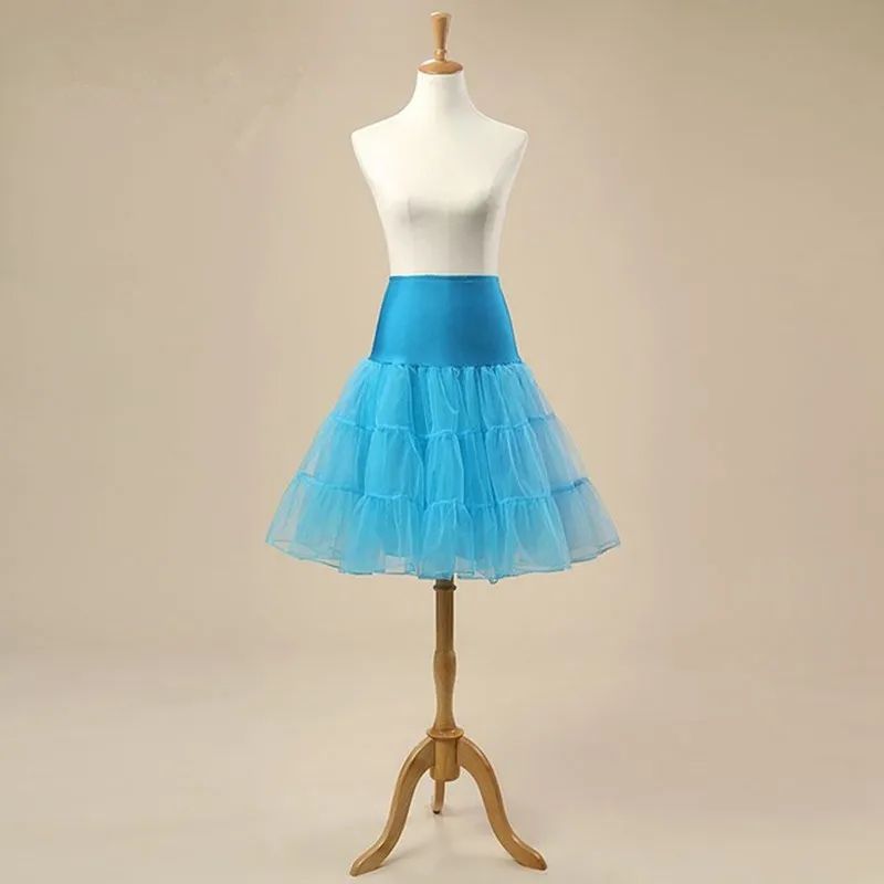 Синий Короткие Юбки Кринолайн для Старинных Свадебное Платье Underskirt Рокабилли