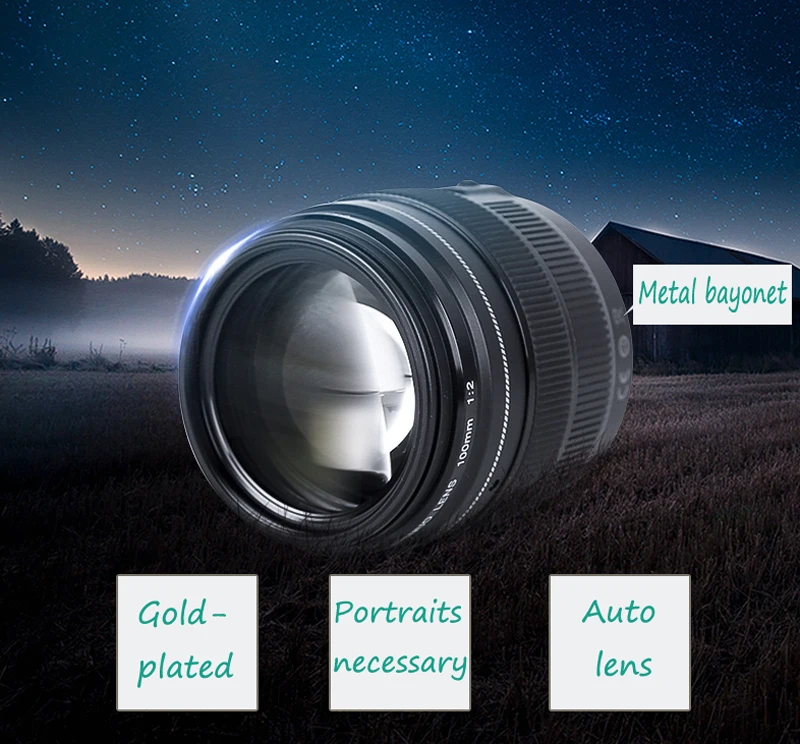 YONGNUO YN100mm F2/F2N AF/объектив MF с большой апертурой Стандартный Средний телеобъектив с фиксированным фокусным расстоянием для Nikon, для камеры Canon