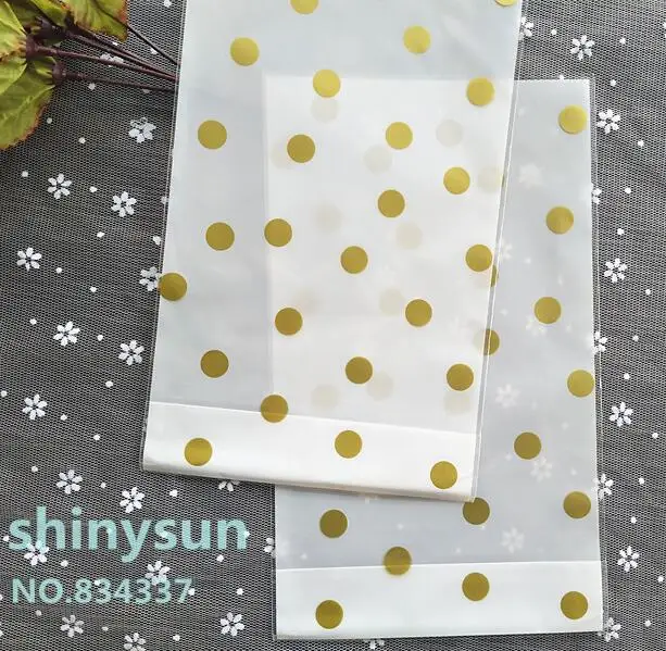 

Пластиковые пакеты для упаковки, 50 шт./лот, 15x25 см, Подарочная сумка золотых кругов, Рождественская сумка для печенья, Подарочная выпечка, упа...