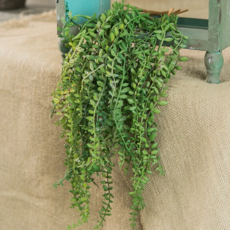 Искусственные суккуленты лоза моделирование мини Senecio Radicans суккуленты поддельные цветочный горшок домашний Свадебный декор высокоискусственное растение