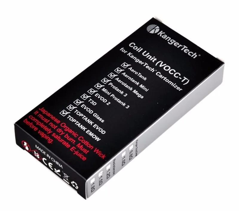 10 шт./лот 100% оригинал Kanger VOCC T змеевика 1.5ohm 1.8ohm катушки для Kangertech TOPTANK EVOD|Испарители
