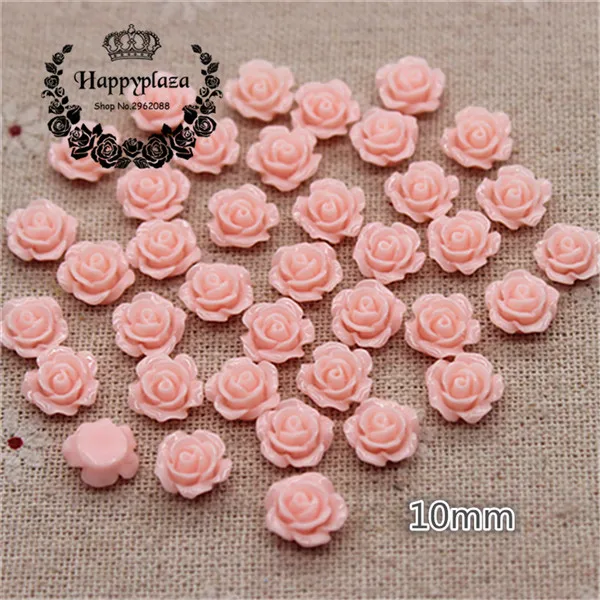 baby pink 100pcs 100 шт 10 мм Разноцветные милые цветы из полимера, розы с плоским основанием Кабошон DIY Ювелирные изделия/ремесло украшения - Цвет: baby pink 100pcs