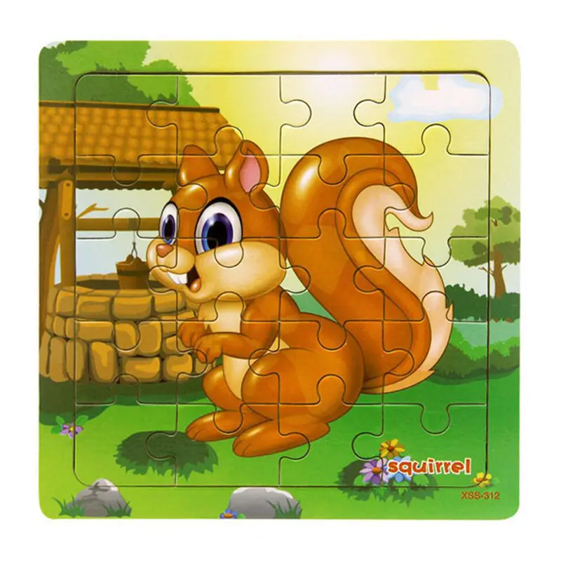 Горячая Распродажа 9/20 ломтик маленькие детские игрушки-головоломки животные и автомобиль деревянные головоломки детские развивающие игрушки для детей подарок - Цвет: Серый