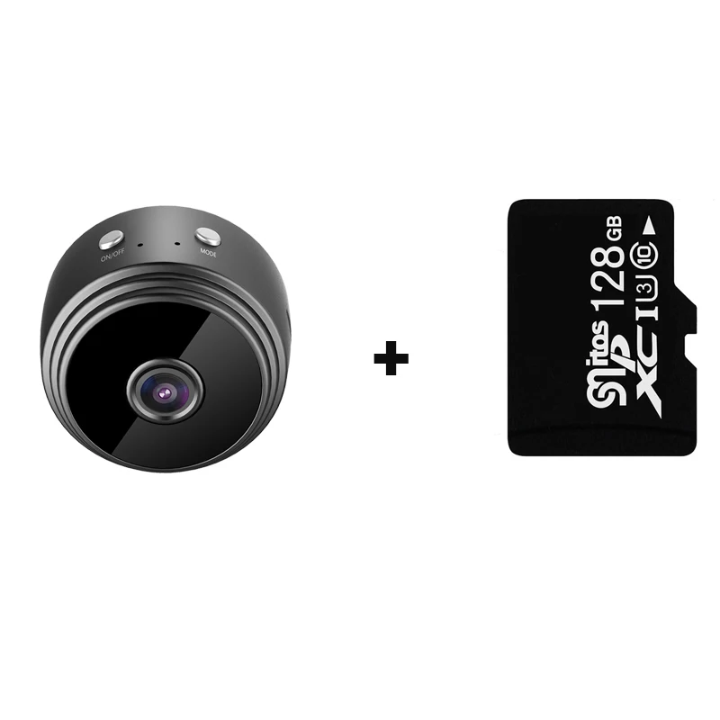 With 128G TF Card A9, hd 1080 p, wifi, ip мини камера, маленькая, беспроводная, домашняя, для детей, ночное видение, безопасность, микро обнаружение движения, Hisilicon Hi3518EV200 cam - Цвет: With 128G TF Card