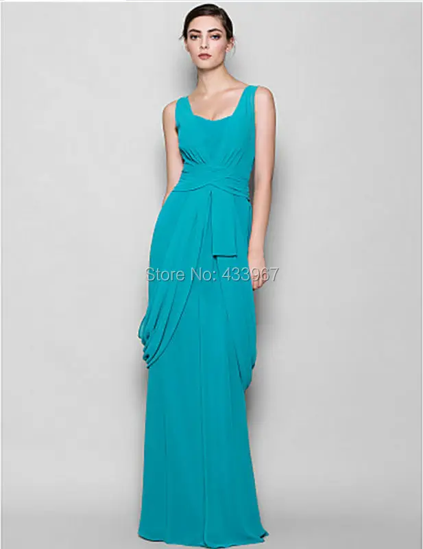 2015 Beautiful Long Bridesmaid Dresses With Ruffles Scoop Neckline Sleeveless Floor Length Maid Of Honor Dress Custom Made | Свадьбы и