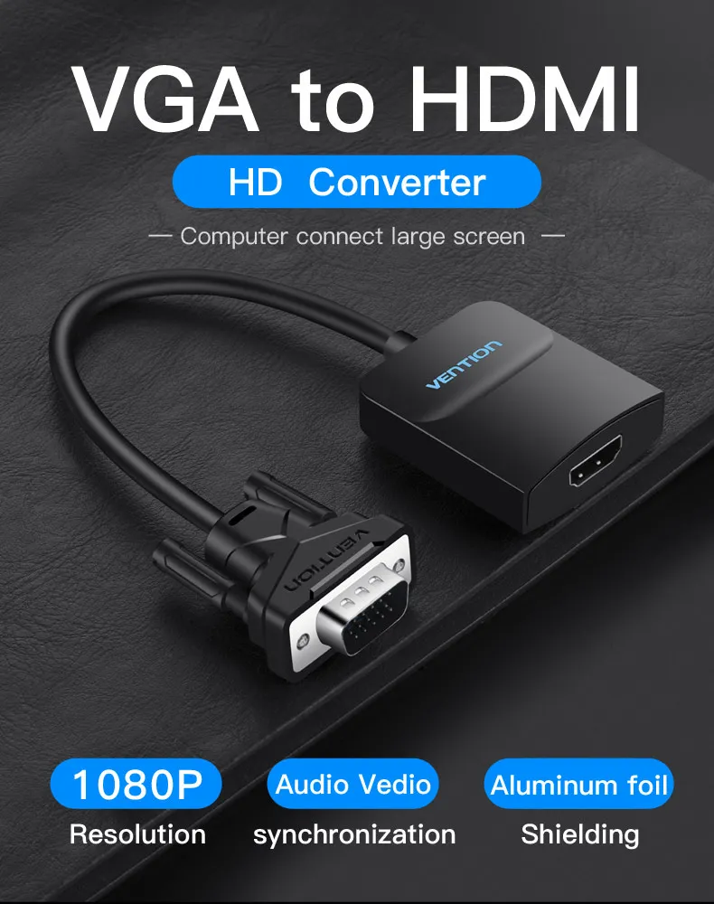 Vention преобразователь из VGA в HDMI кабель аналоговый AV в цифровой конвертер адаптер с аудио 1080P для ПК ноутбук к HDTV проектор горячая распродажа